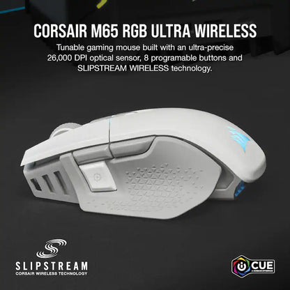 Mouse da gioco FPS Corsair M65 RGB ULTRA WIRELESS — Bianco